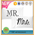 Wholesale Cotton Material Custom Printed Couples Mr and Mrs Pillow Covers